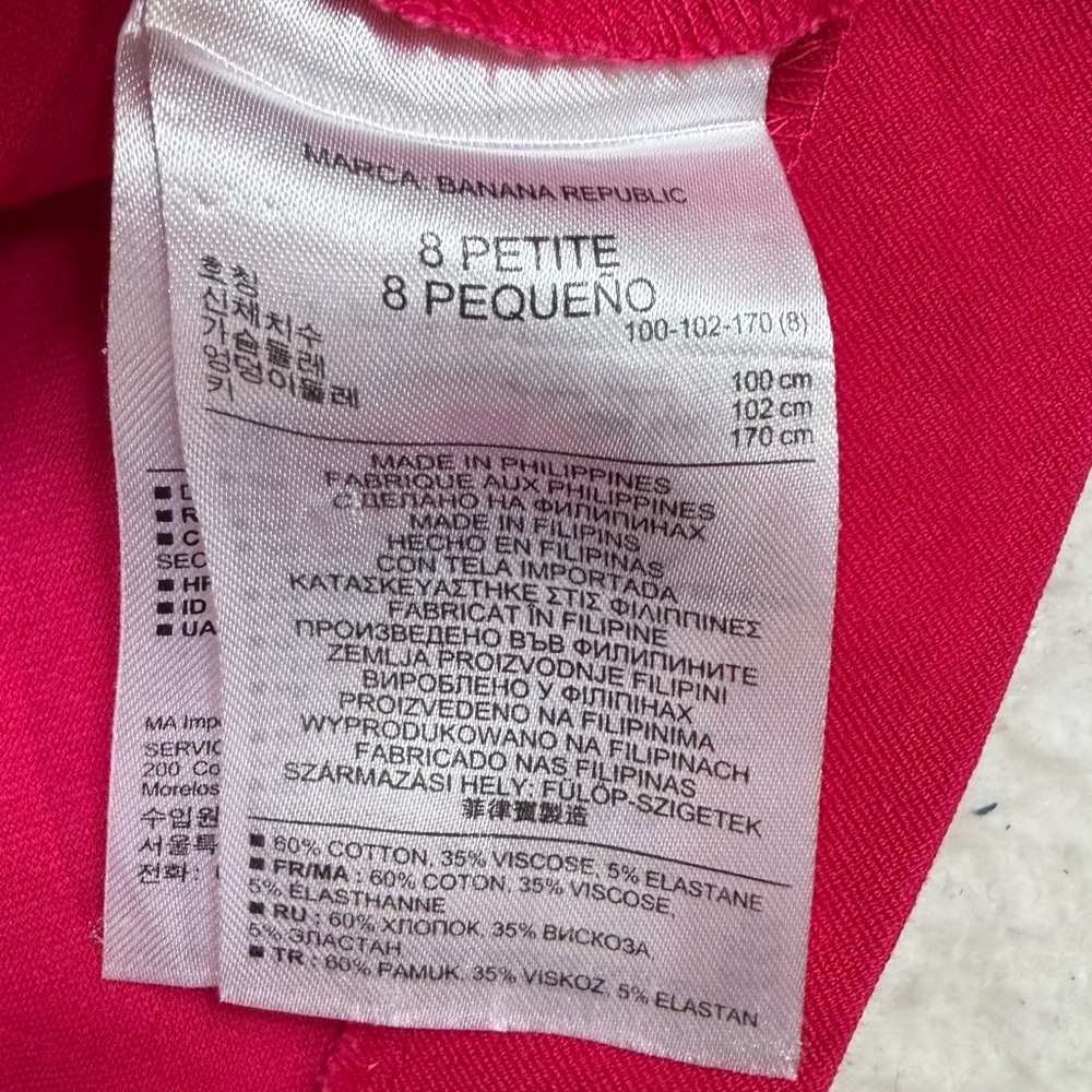 Roland Mouret Banana Republic Pink Preppy Wide Strap Cocktail Sheath Dress Sz 8P - Picture 8 of 9